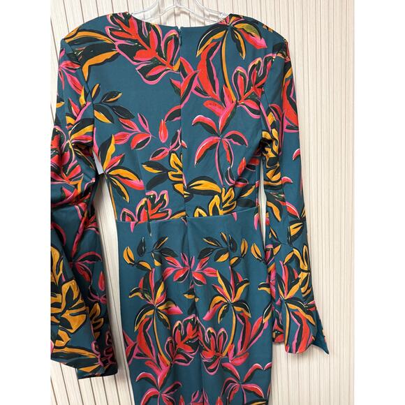 ALEXIA ADMOR Ocean Flare Sleeve Midi Dress In Multi Size S - Picture 4 of 14